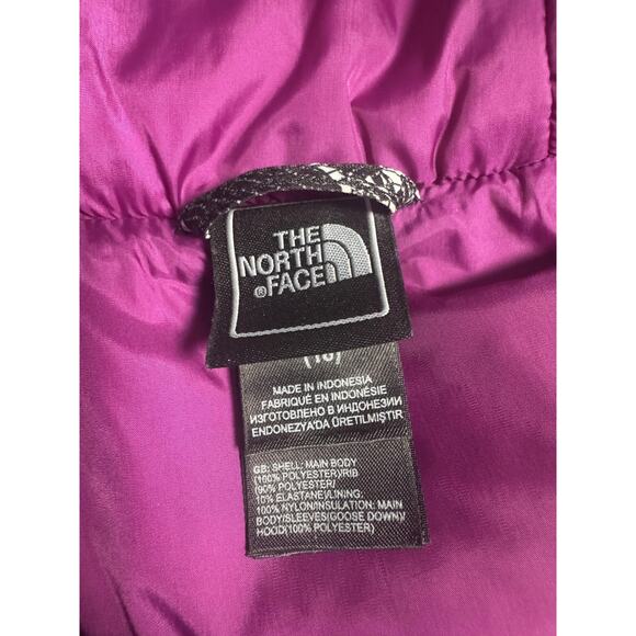 The North Face Jacket Girls XL 18 Hooded Down Puffer Lace Print - Picture 11 of 12